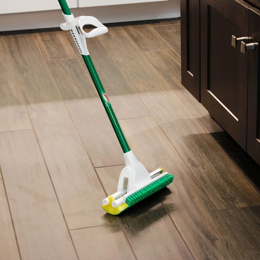 Libman Nitty Gritty Roller Sponge Mop with Scrub Brush