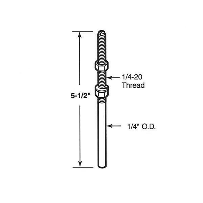 Leigh Bottom Pivot Rod, 1/4 Diameter, Adjustable threaded
