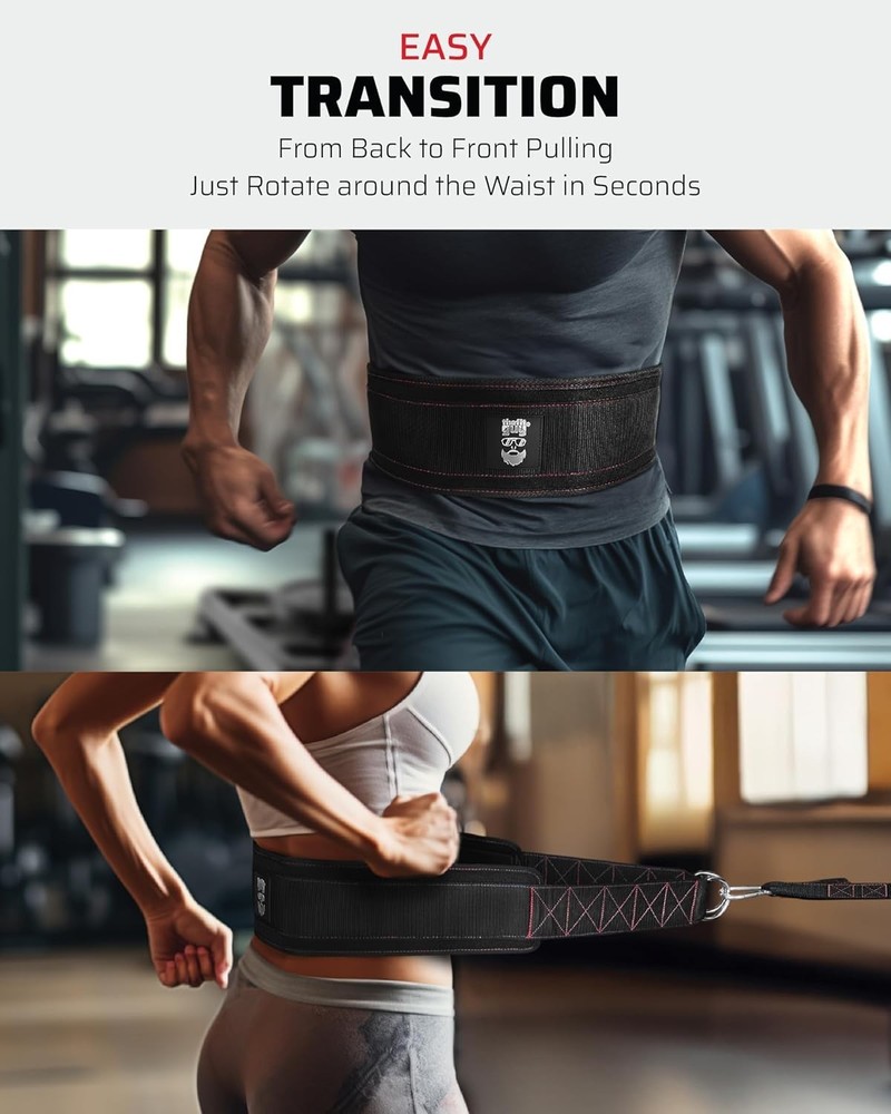 THEFITGUY Sled Pulling Belt, Adjustable Closure, 2 Straps & 4...