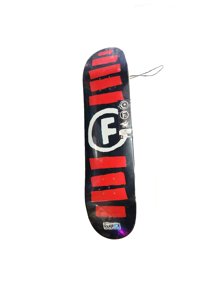 Skateboard Deck- Foundation - "Doodle" Stripe Black - Foundation Super Co.   "F"