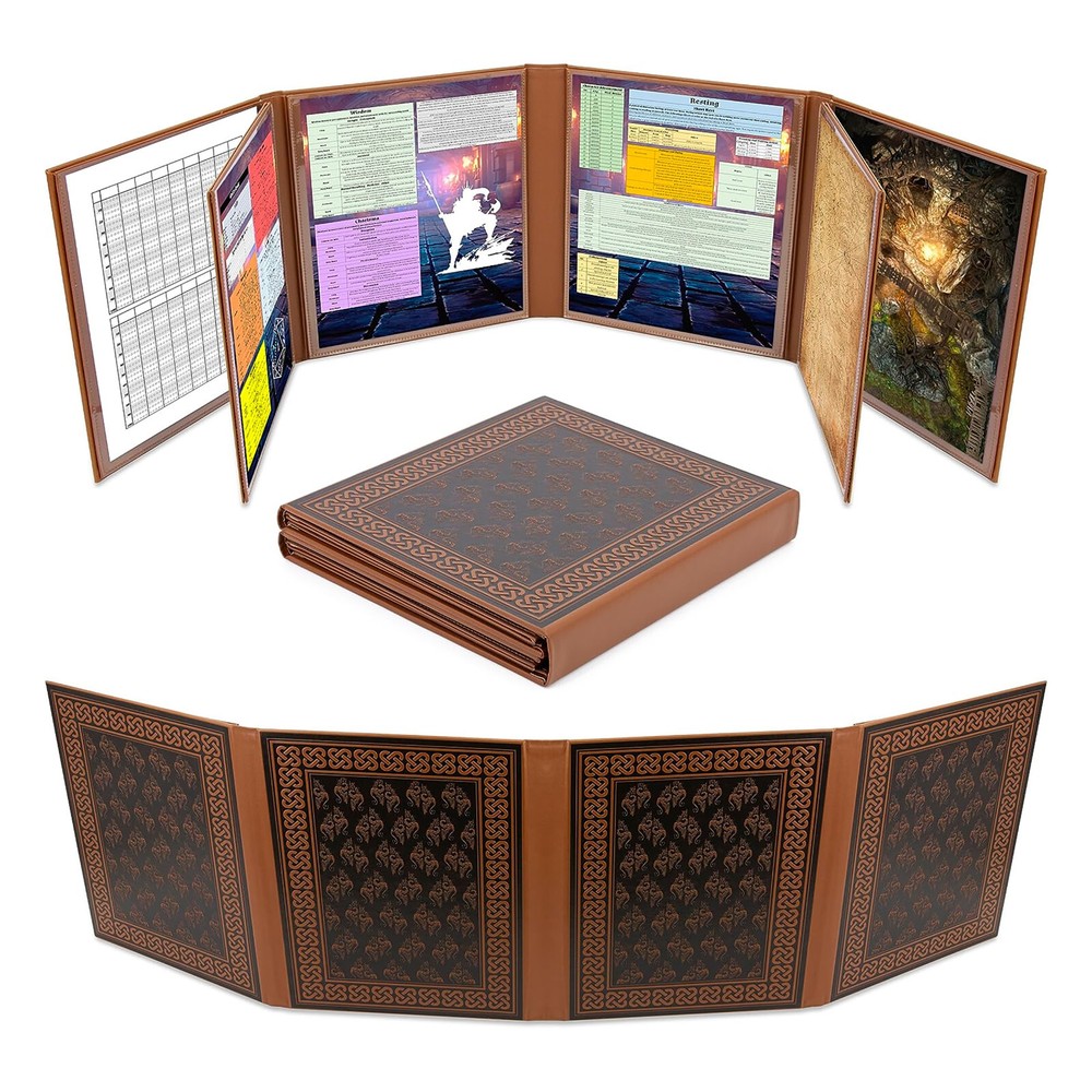DM Screen 8-Panel GM Folding Dungeon Master Screen with 2 Panels for TTRPGs