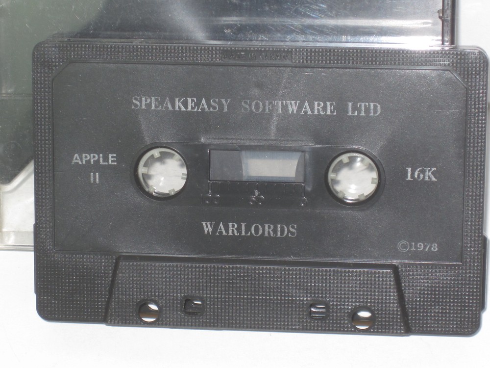 Vintage Apple II Speakeasy Software Cassette WARLORDS 1978
