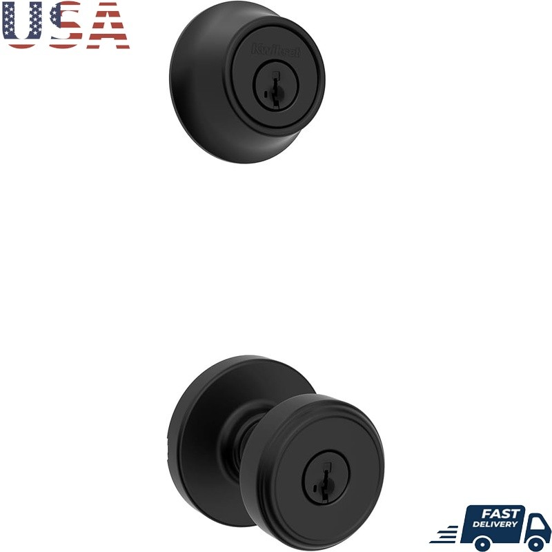 Front Door Lock Handle Set Deadbolt Combo SmartKey Low Profile Security Knob New