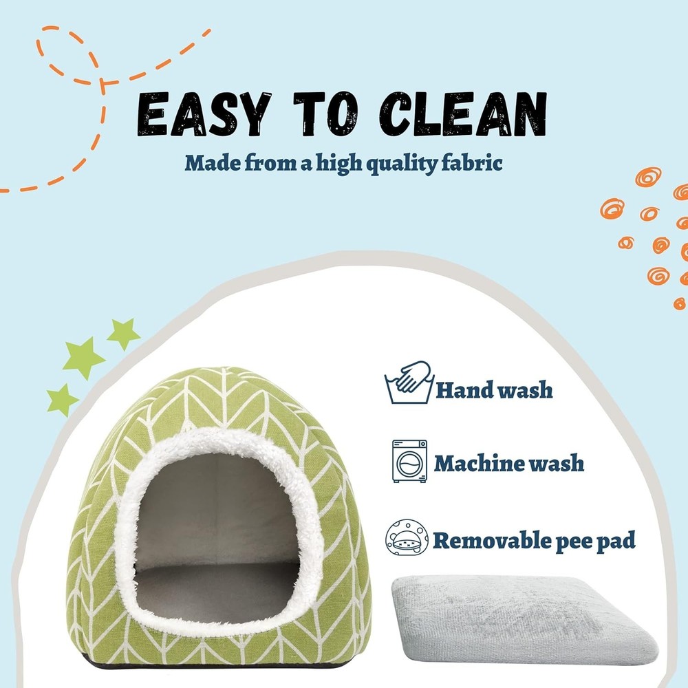 Comfy 2 Pack Hideout Beds for Guinea Pigs, Dwarf Rabbits & More - 9.8" Size
