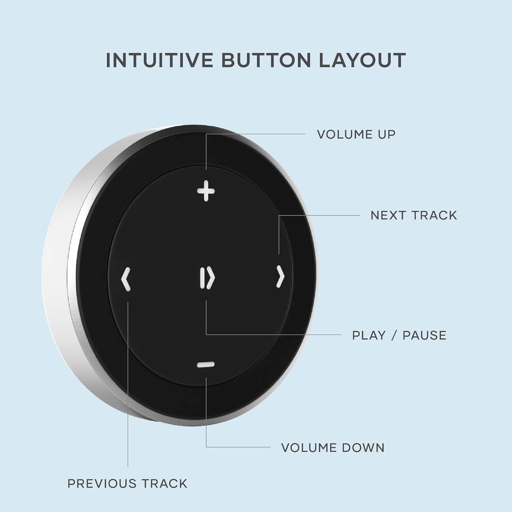Bluetooth Media Button with Steering Wheel Mount