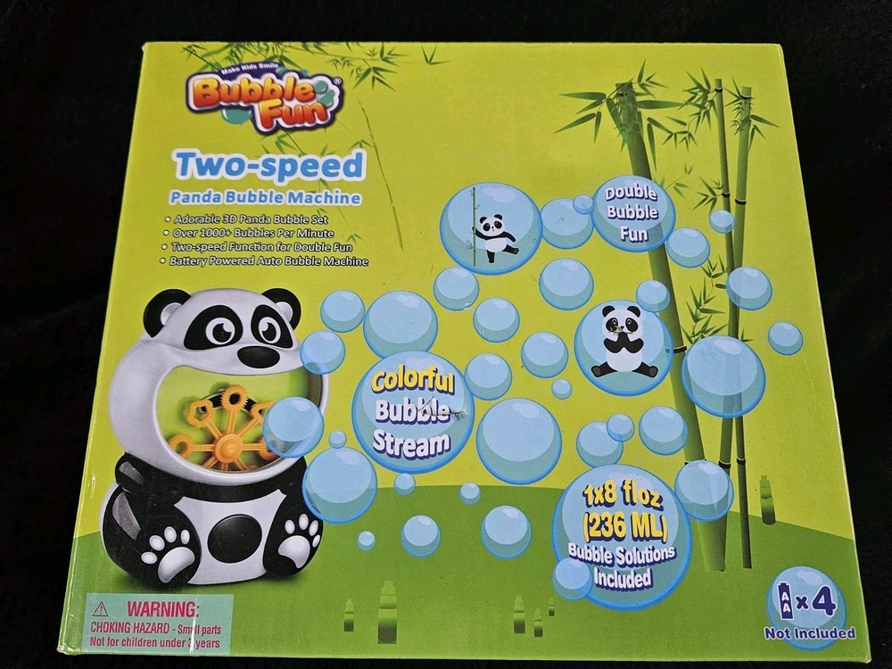 Panda Bubble Machine for Toddlers Kids-2-Speed Bubble Maker Blower+ 8oz Solution