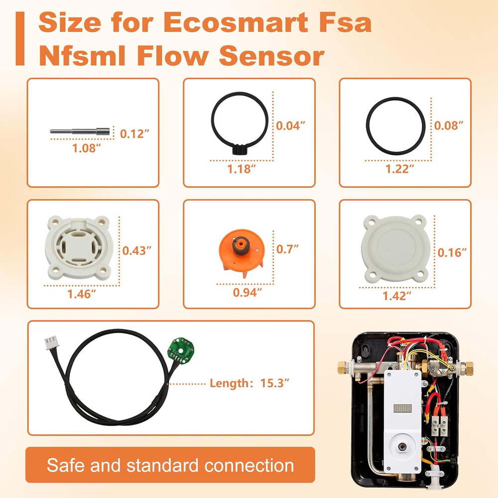 Fsa Nfsml Flow Sensor Replacement for EcoSmart, Tankless Electric Water Heaters