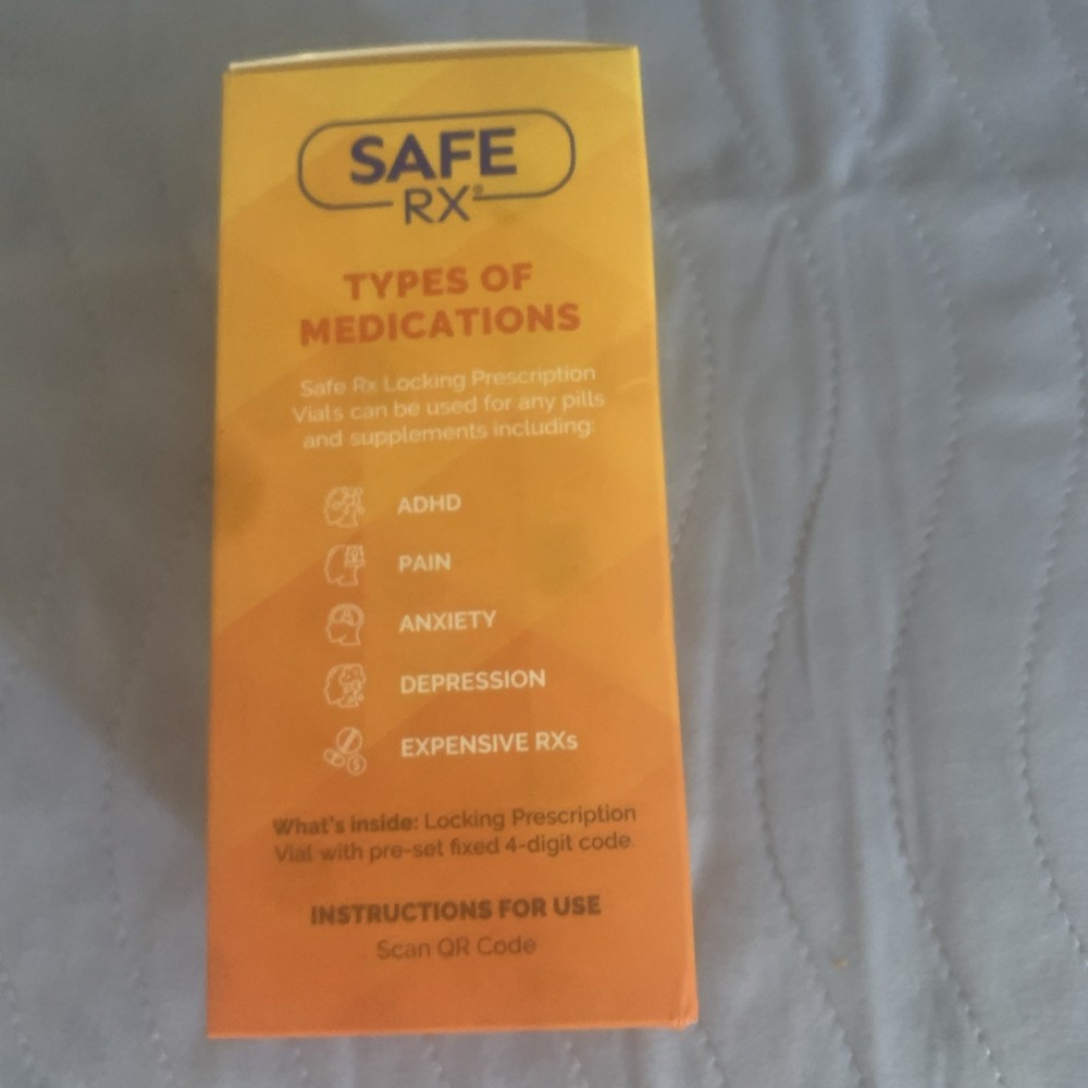 Safe RX Locking Pill Bottle (Blue) with Combination Lock