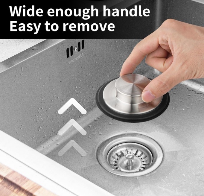 Kitchen Sink Drain Stopper Cover, 2PCS Stainless Steel Garbage Disposal Stopper