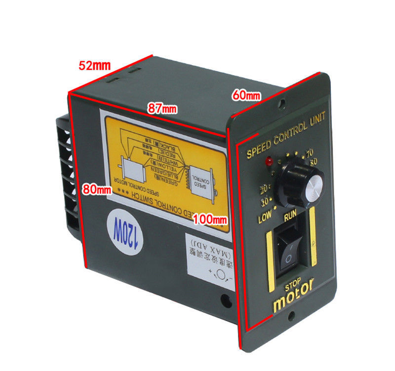 25W 1250rpm Optical Axis Deceleration Geared AC Motor with Speed Controller
