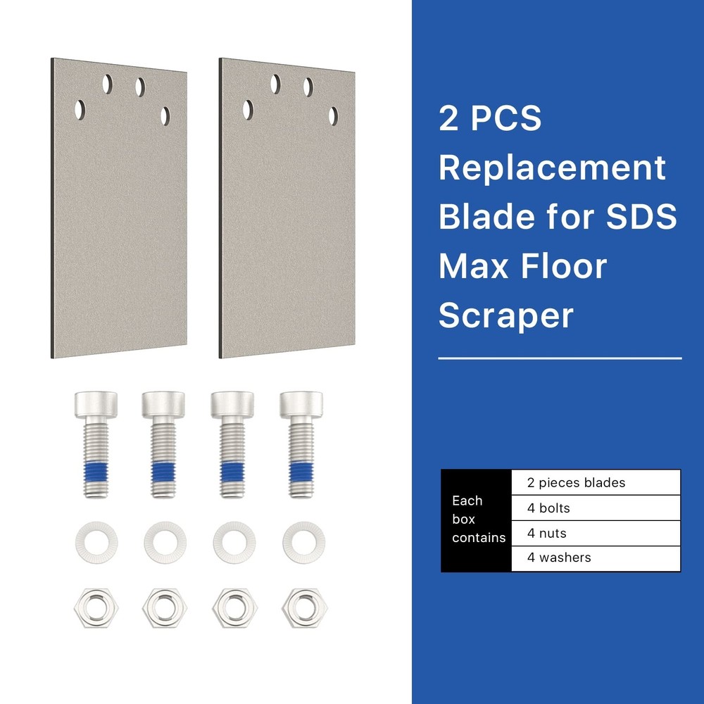2PCS Replacement Floor Scraper Blades for Sds-Max Floor Scraper, 6 Inch Wide Fl