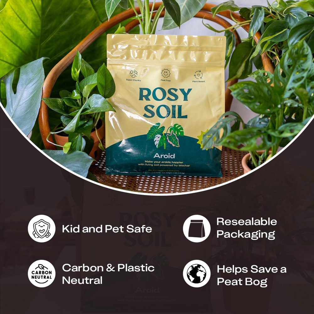 Aroid Soil Potting Mix - Peat-Free, Microbially Active Biochar Powered Soil for