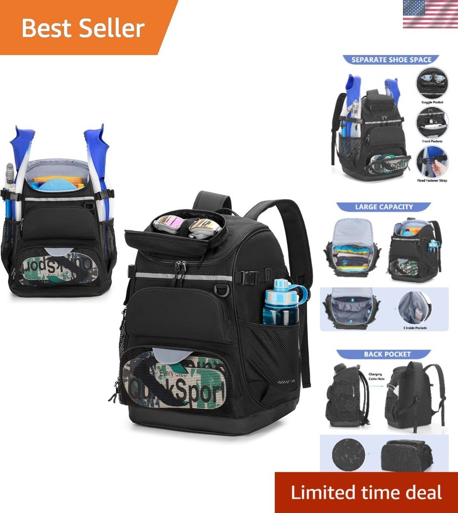 Waterproof Swim Gear Backpack with Efficient 7 Pockets and Shoe Compartment