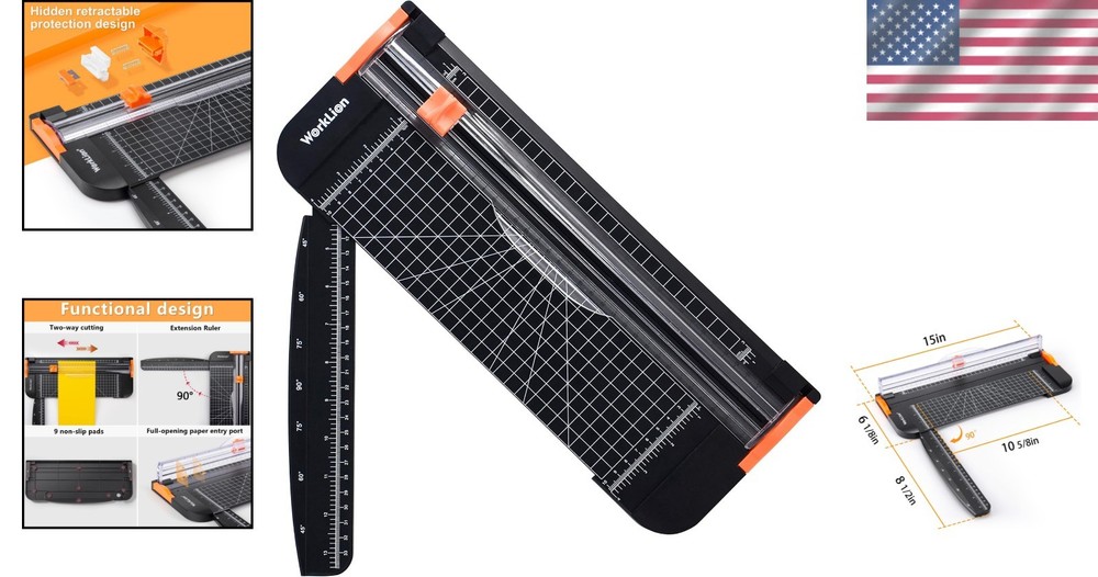 Versatile Portable Paper Trimmer with Security Blade, Cuts Up to 12 Sheets