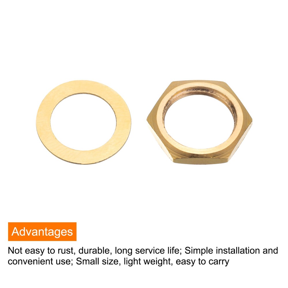 3Set Guitar Nuts and Washers 3/8" Guitar Input Output Jack Socket Nut, Gold