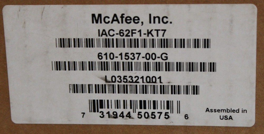 2 McAfee 40Gbps Active FailOpen Bypass Switch, IAC62F1-KT7