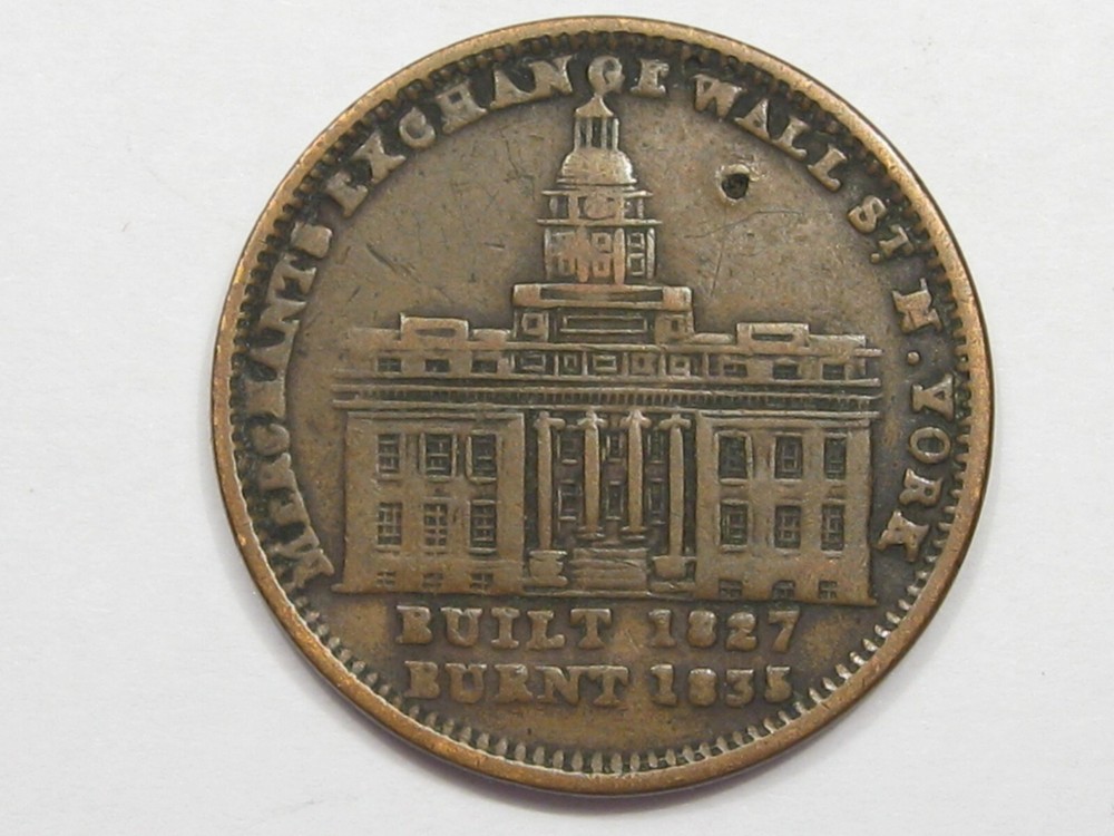 1835 Hard-Times Token: "NOT One Cent" Merchant Exchange.  #17