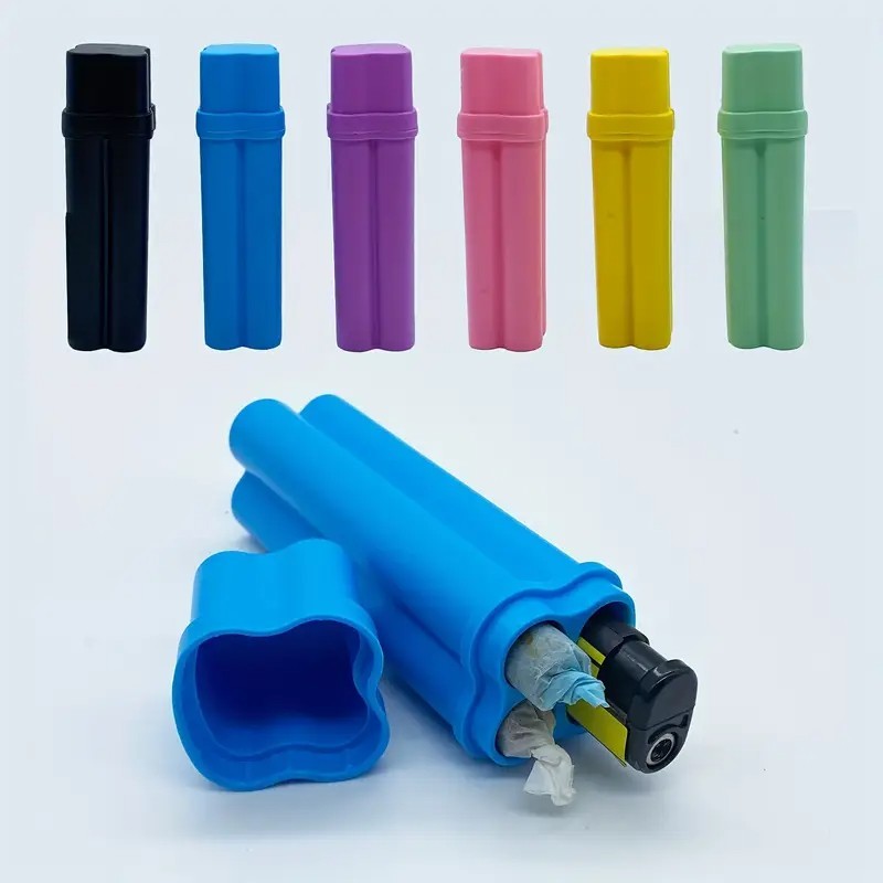 Pre-roll storage container - black - hold 2 pre-roll cigarettes and 1 lighter