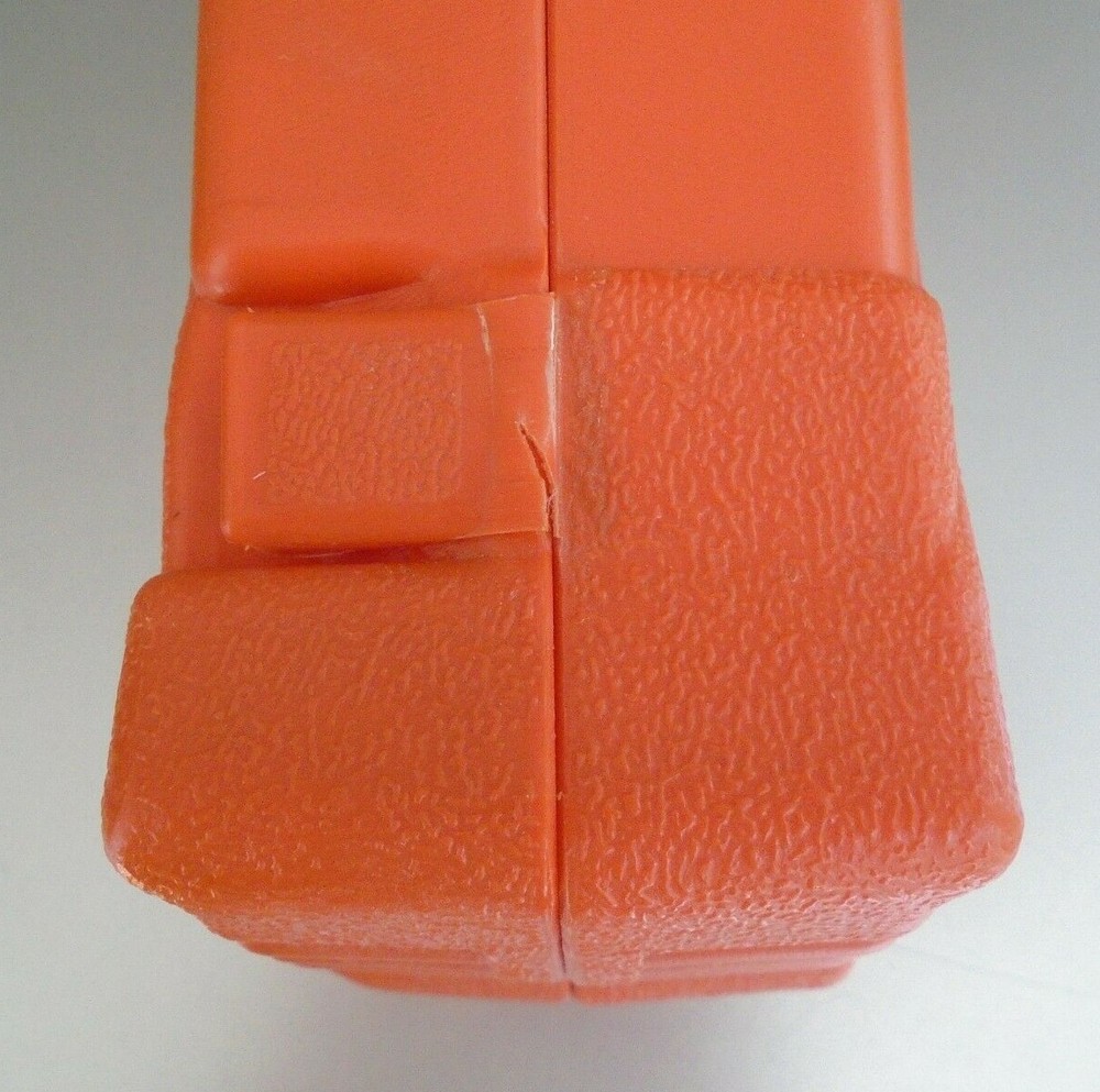 Vintage Orange Car Shaped Tool Box Includes Original Sockets