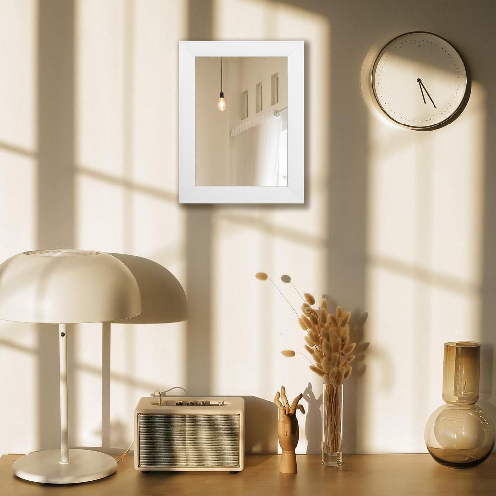 Ruomeng Rectangular Wall Mirror 12" x 16" Beveled Framed Mirror for Bathroom,...