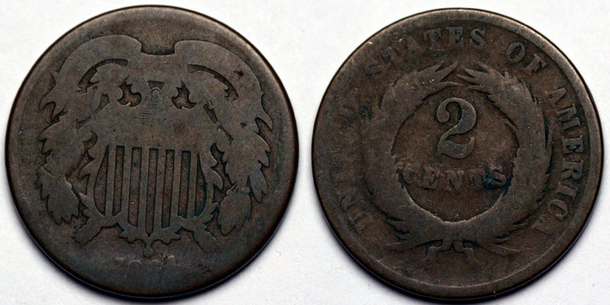 1864  Two Cent Piece