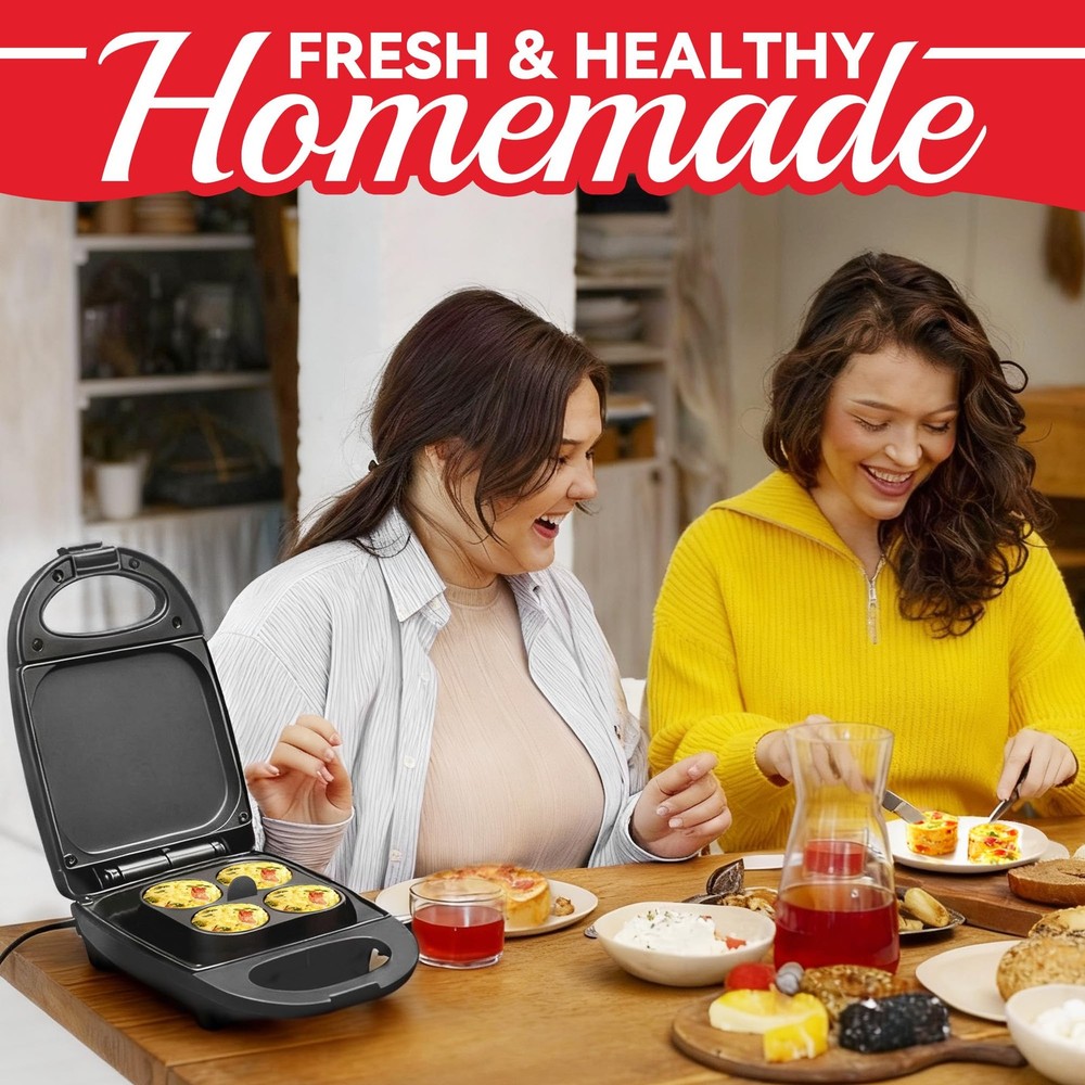 Egg Bite Maker with 2 Silicone Egg Molds for Breakfast Sandwiches, Breakfast ...