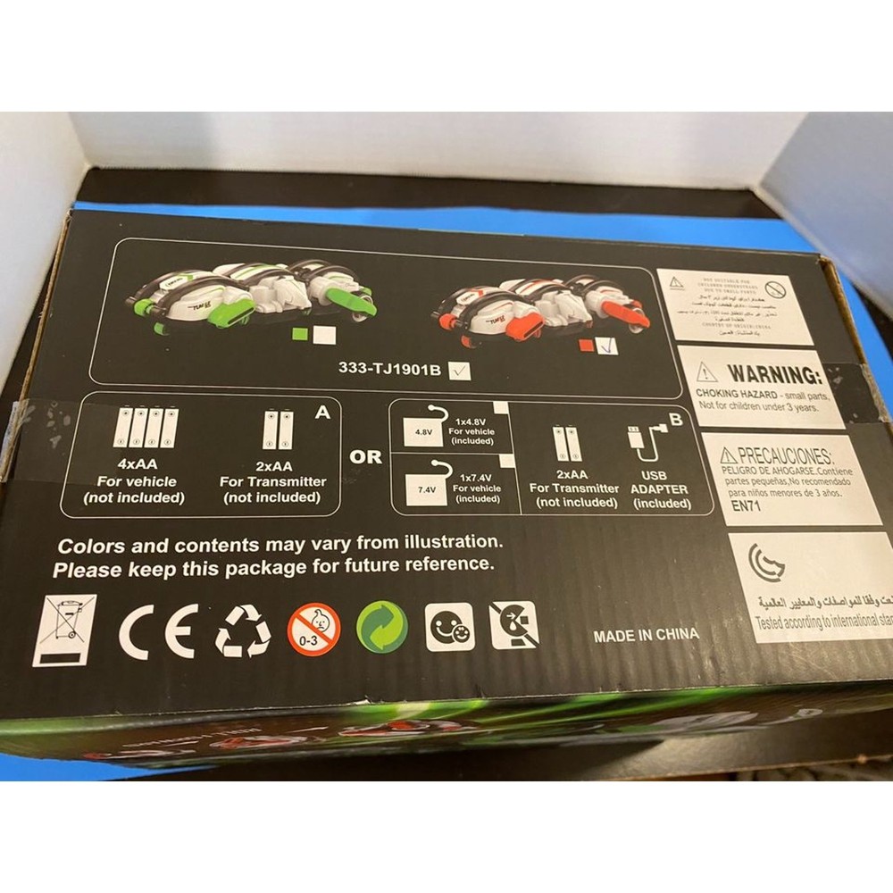 White/Red Trim Remote Control Round Rolling Stunt Car, HGT Engine NEW