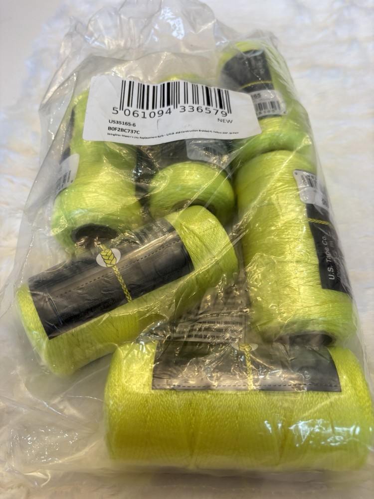 Stringliner Mason’s Line Replacement Rolls Braided Fluorescent Yellow New 6pack