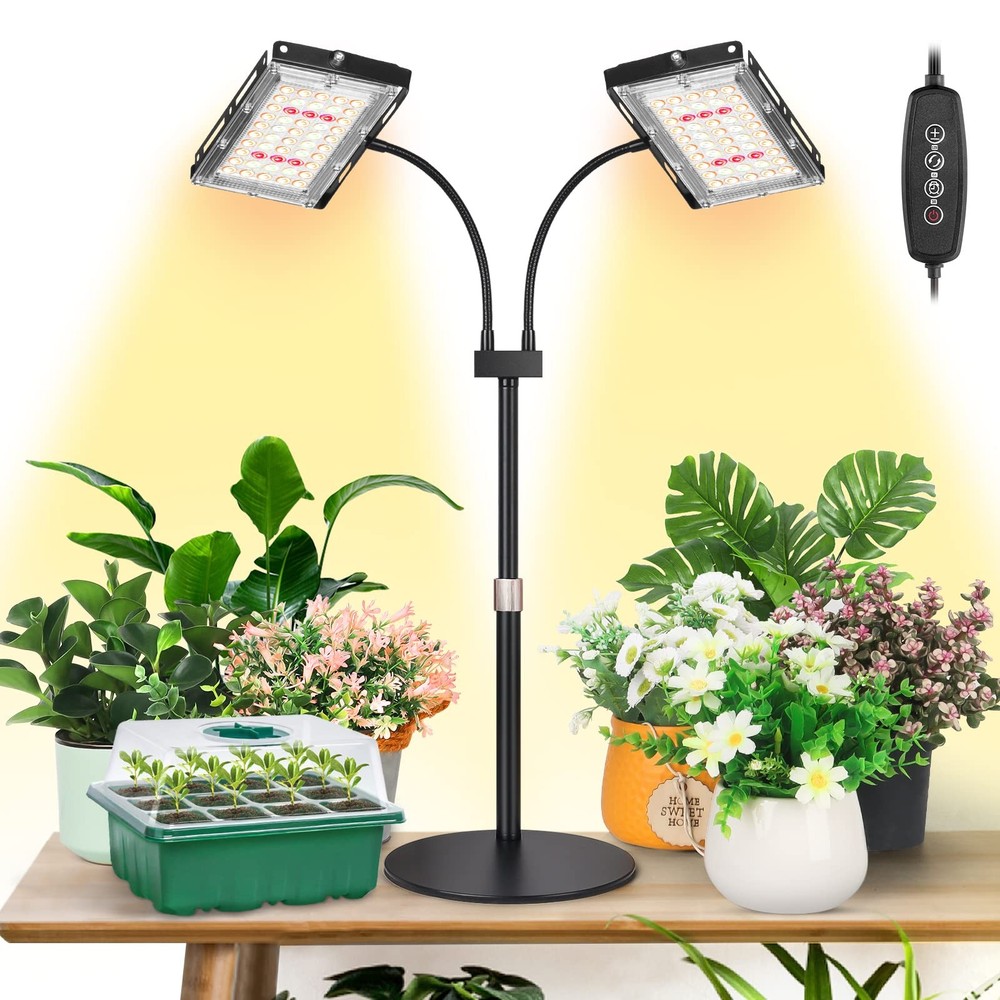 LBW Plant Grow Light, Full Spectrum dual-head timer, Medium-Two Head Timer