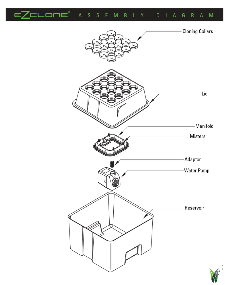 EZ-Clone Low Pro 16 Aeroponic System - Black/White - Cloning Machine Propagators