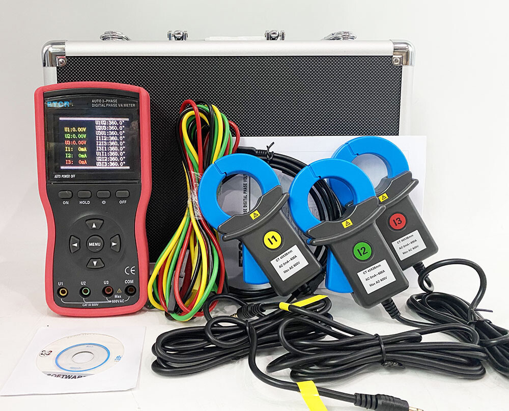 Large Caliber Three Phase Digital Voltmeter AC Current Voltage Tester Meter 600A