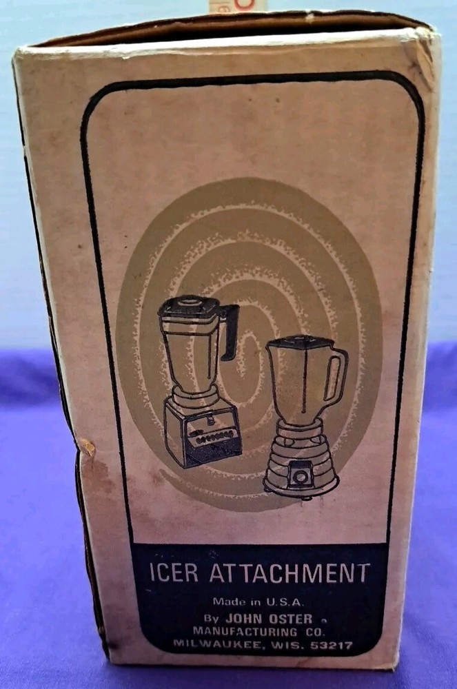 Vtg Osterizer Icer Attachment In Box Catolog #435-01 White Instructions Untested