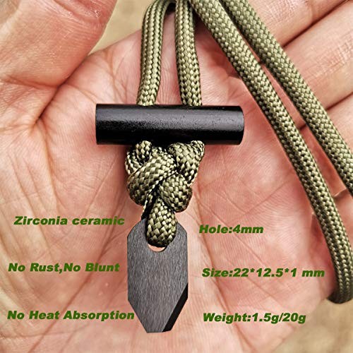 BSGB Fire Starter Necklace | Ceramic Striker | Long Ferro Rod|Mini Size Black