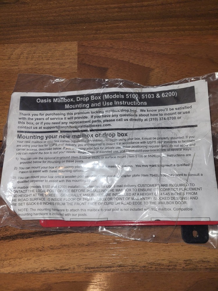 New Durable Red Steel Flag Replacement For Missing/Broken Mailbox With Hardware