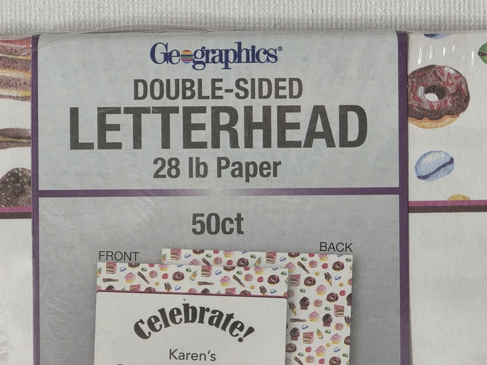 Double Sided Computer Printer Paper Cupcakes Donuts White DIY New 50ct