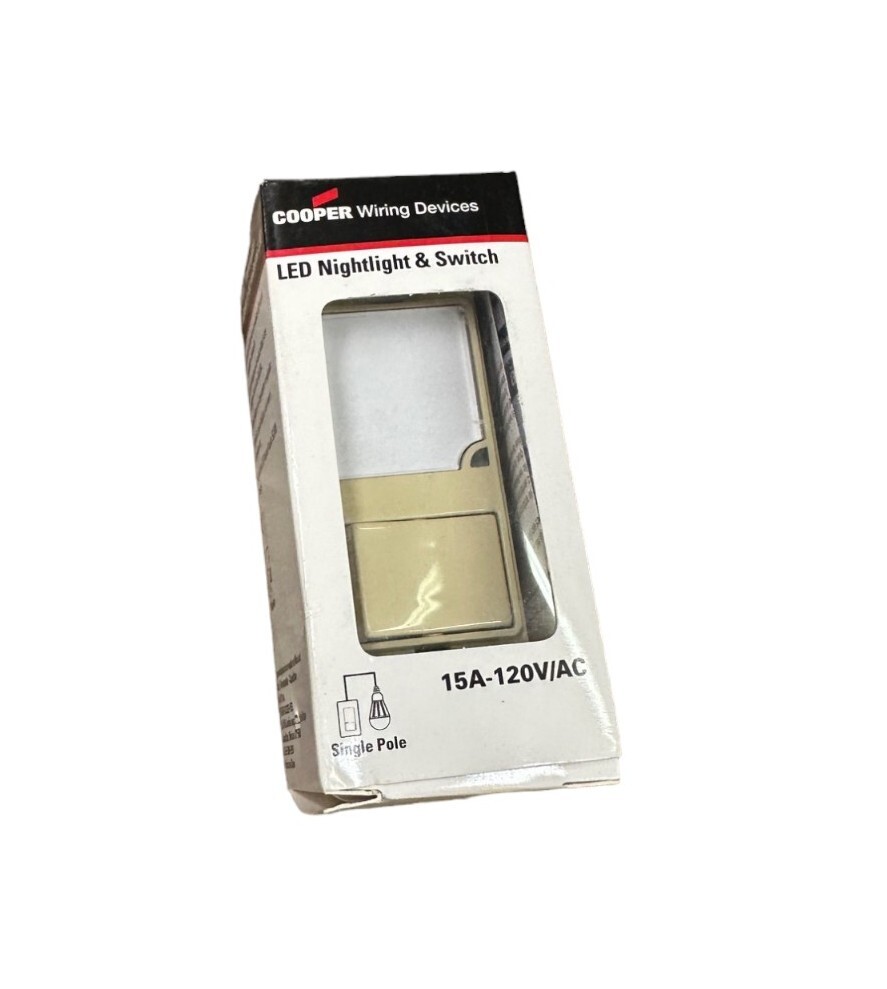Cooper 7738V-BOX LED Nightlight & Switch, Ivory 🔥 Fast Shipping 🔥
