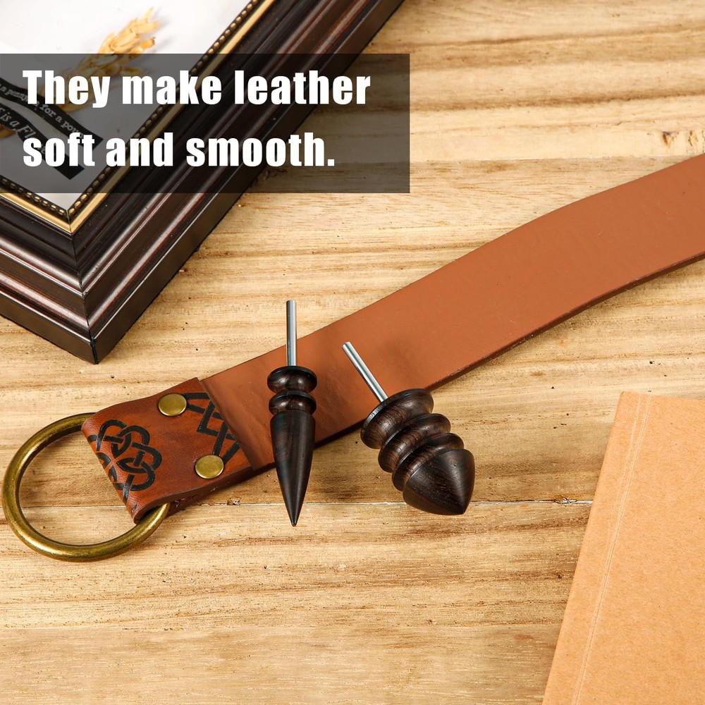 2pcs Leather Burnisher Bits for Rotary Tools, 2 Styles Burnishing...