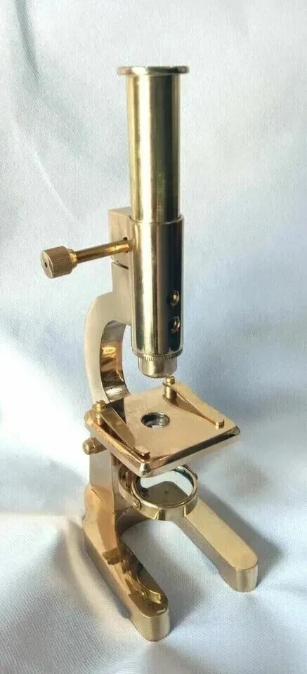 Antique Vintage Solid Brass Microscope Student Microscope 7 Inches Gift Item