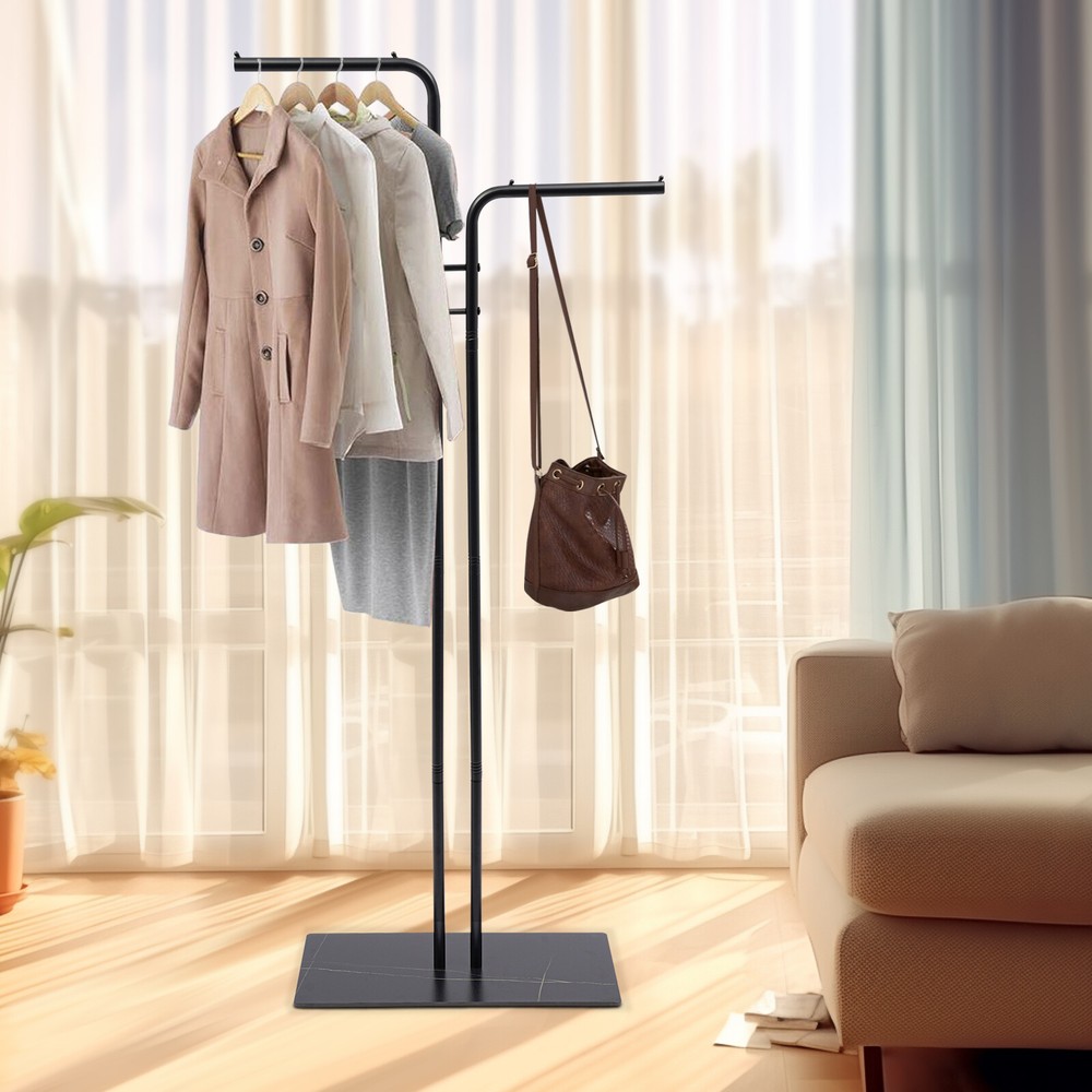 Coat Rack, Freestanding Coat Rack, Slate Iron Coat Rack with Stabel Base