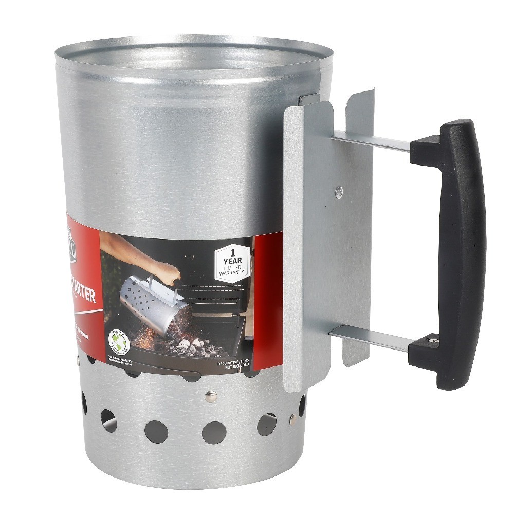Charcoal Chimney Starter for Outdoors, with Safety Handle