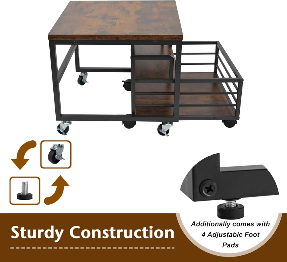 Mobile Mini Fridge Stand with Storage Drawer for Kitchen and Dorm Use