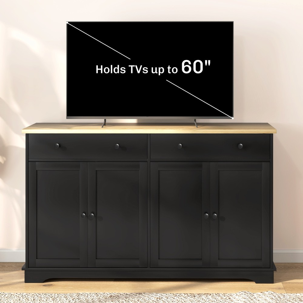 Modern Sideboard, Buffet Cabinet with Storage Drawers, Adjustable Shelves