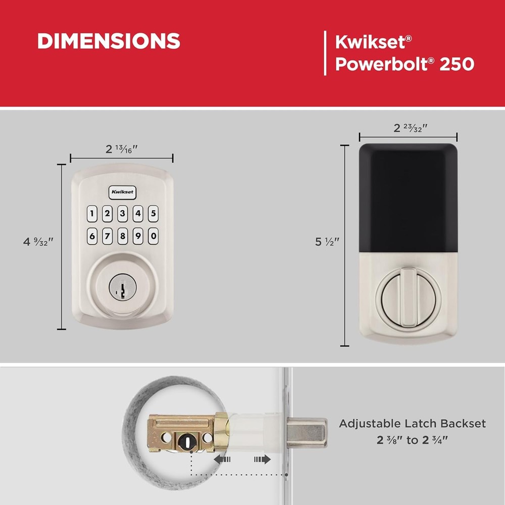 10-Button Keypad Satin Transitional Electronic Deadbolt Door Lock,Keyless Entry