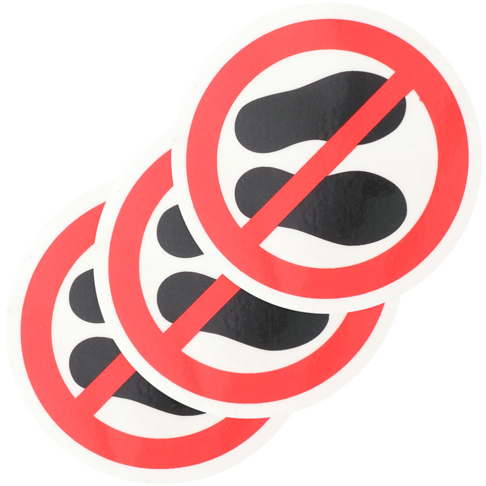 3 Pcs Caution Decal Do Not Step Stickers Safety Warning Round