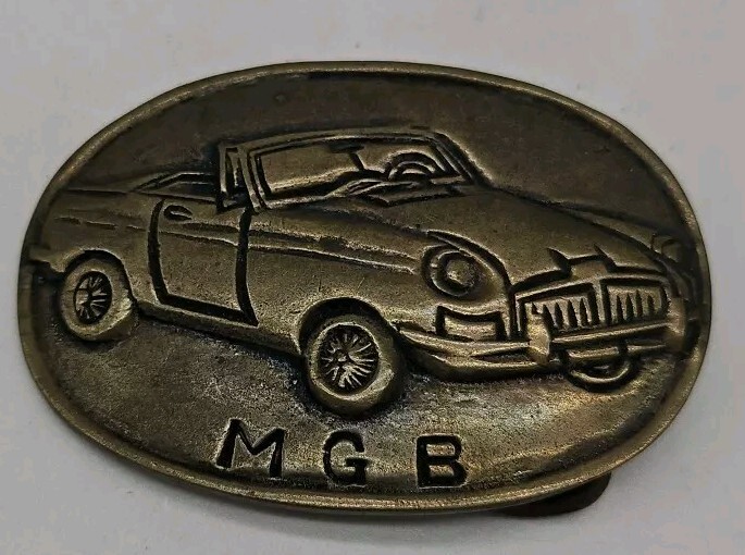 Vintage MGB Solid Brass Buckle, 3.25" X 2.25"