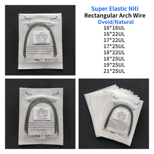 10Pack Dental Orthodontic Super Elastic NITI Rectangular Arch Wire Ovoid Natural