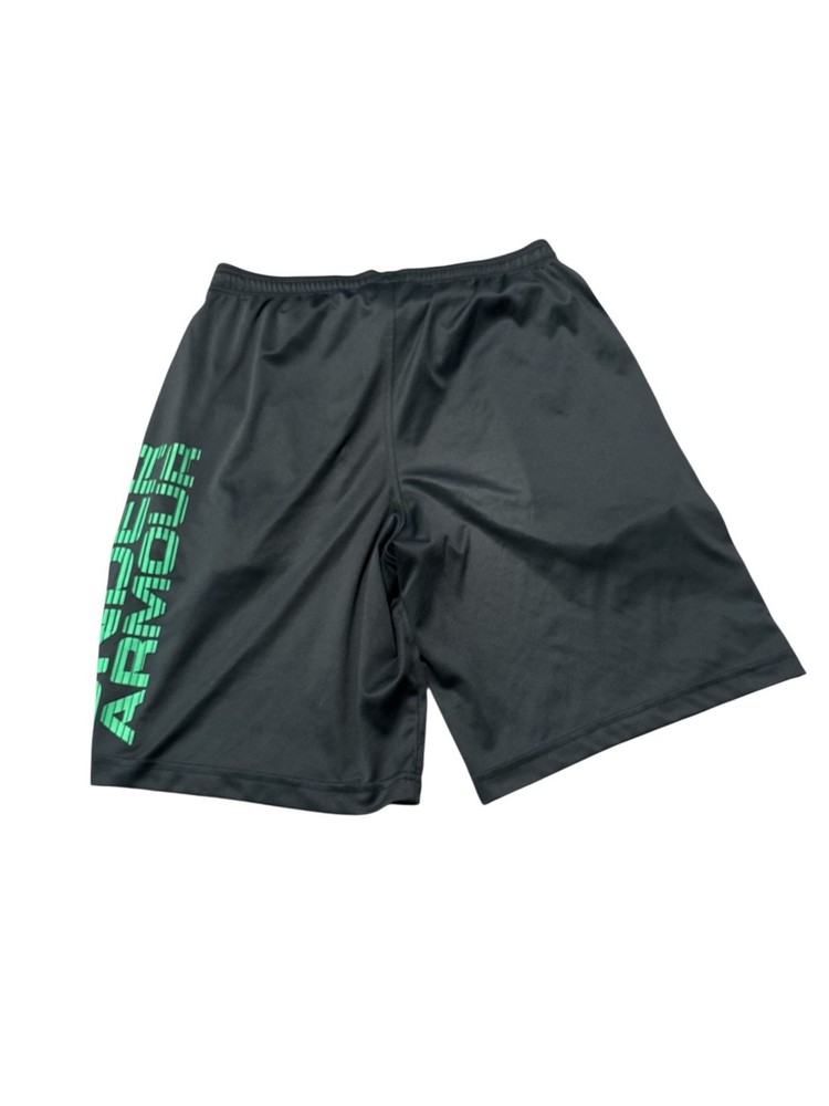 Under Armour Men Gray/Green Athletic Drawstring Short Size Medium