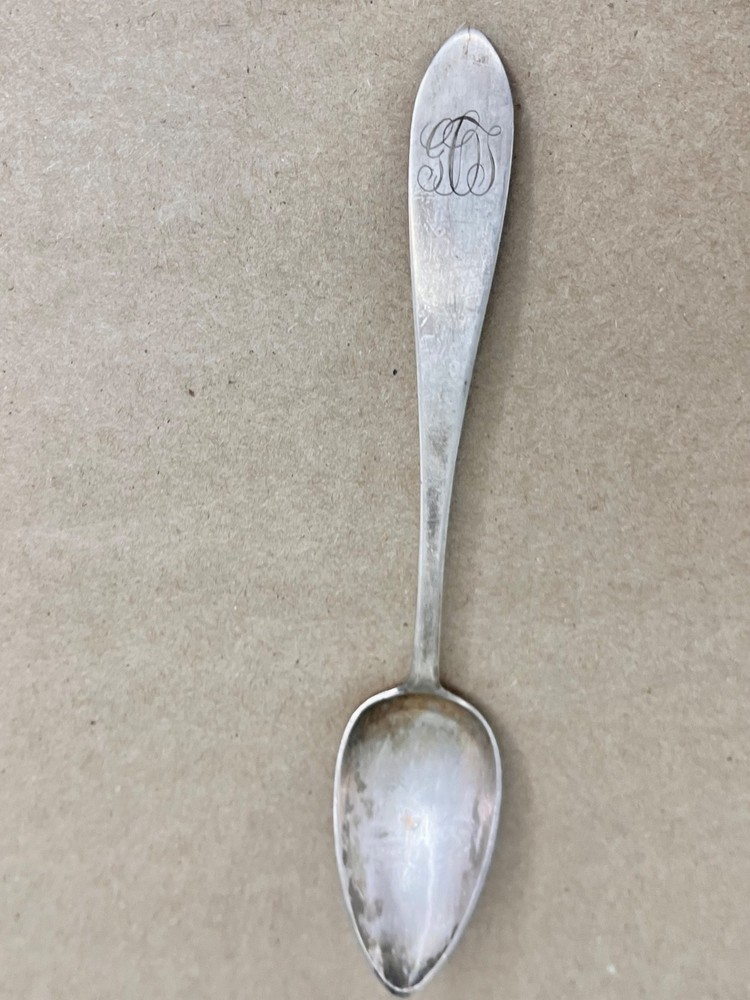 Antique German Solid Silver Spoon C.P. Deschmann 12 Lot .750 Silver 12g Monogram