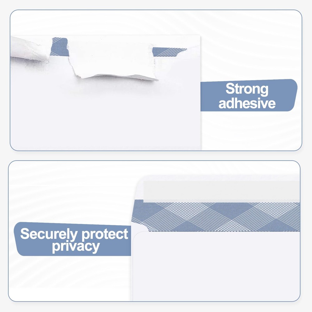 500#9 Double Window Security Envelopes, NO.9 Self Seal White Envelopes Design...