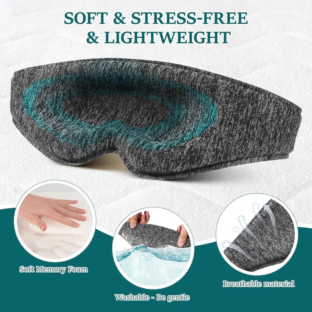 🔥 Sleep Mask Light Soft Eye Mask Sleeping Traveling Flying Adjustable Strap🔥